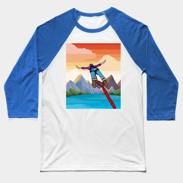 Bungee Jumping Jump To Freedom Baseball T-Shirt by flofin